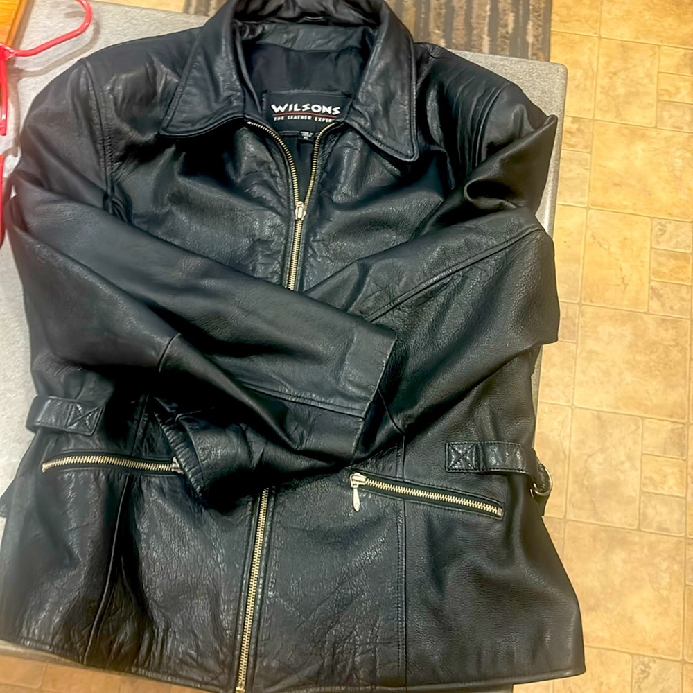 Black leather jacket